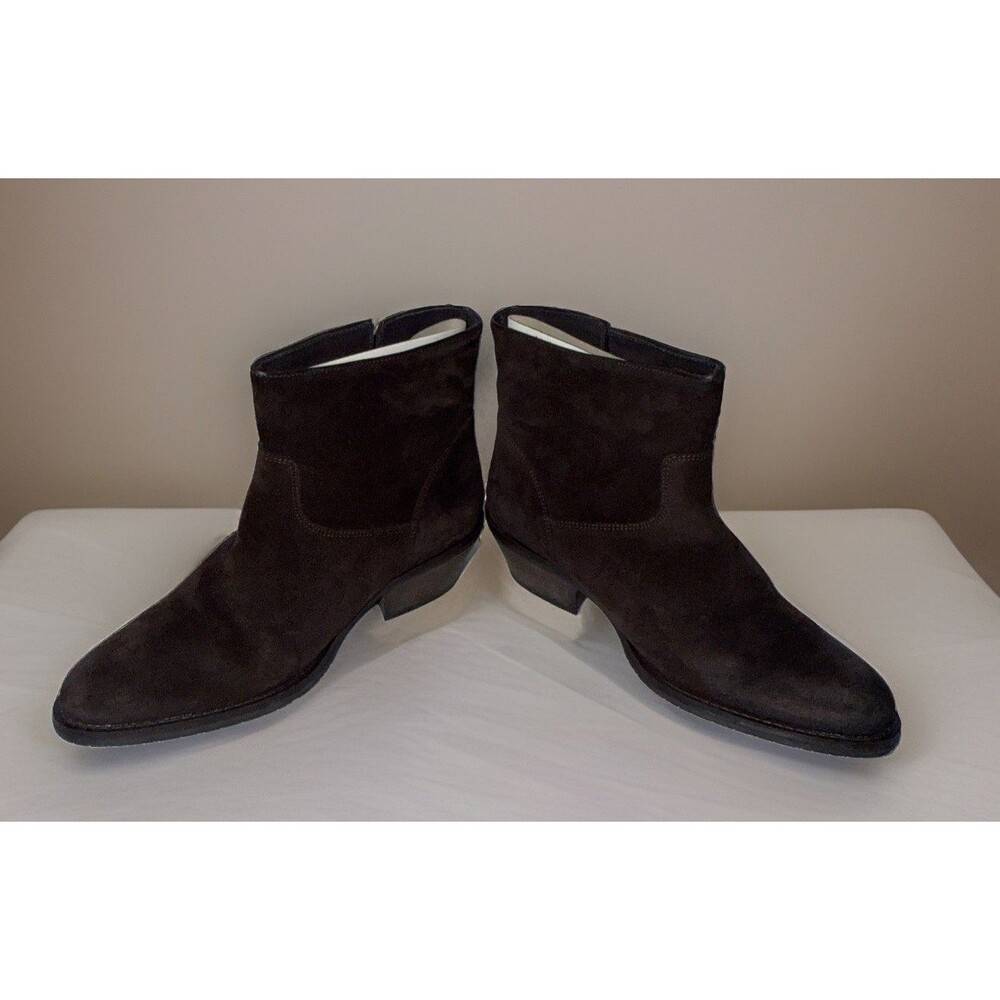 NIB Womens Bos & Co Romona Brown suede Ankle Boot Buckle Distressed EU 41 US 10